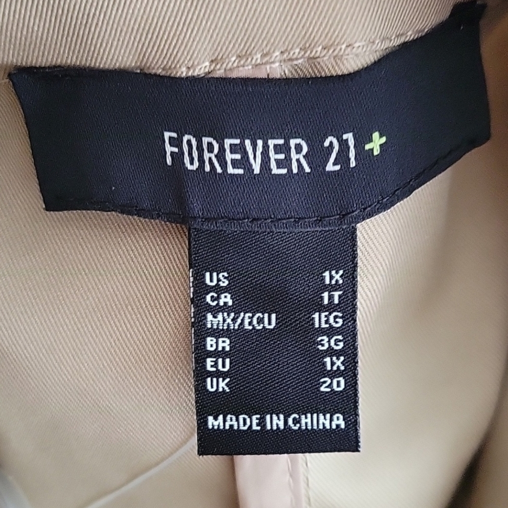 Forever 21 plus size tie-waist trench coat - Picture 6 of 8